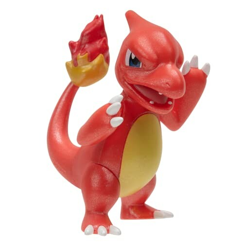 Speelgoedfiguur van Charmeleon, een rood draakachtig wezen.