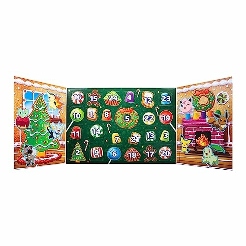 Adventskalender met kerstthema en decoraties