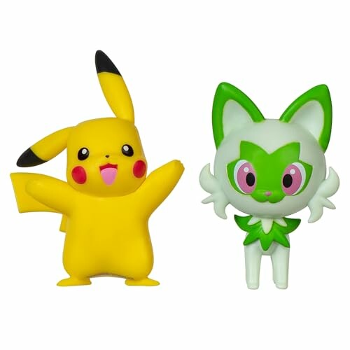 Pikachu en groen figuurtje