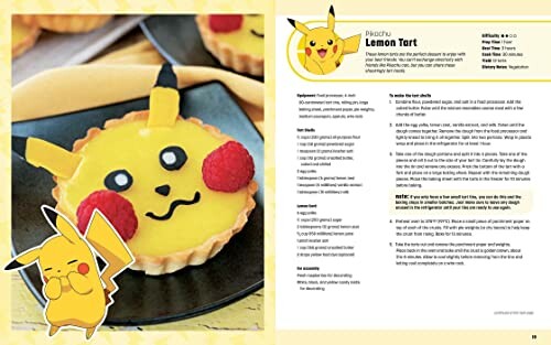 Recept voor Pikachu citroentaart met frambozen en decoratie.