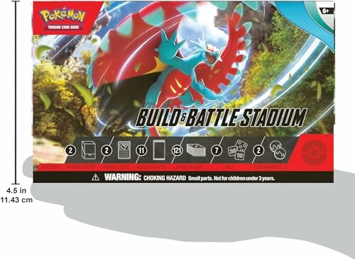 Pokémon Build & Battle Stadium doos met waarschuwing voor verstikkingsgevaar