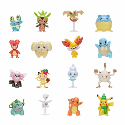 Verschillende Pokémon-figuren op een rij.