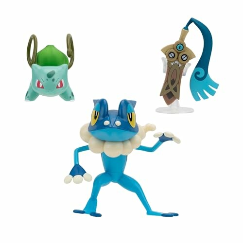 Pokemon figuren van Bulbasaur, Froakie en Honedge.