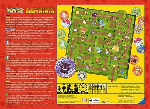 Pokémon Labyrinth bordspel achterkant met spelregels