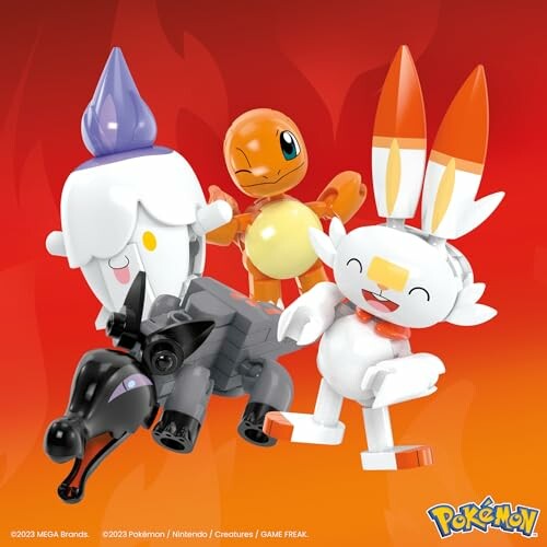 Pokémon bouwstenen figuren met Charmander en anderen.