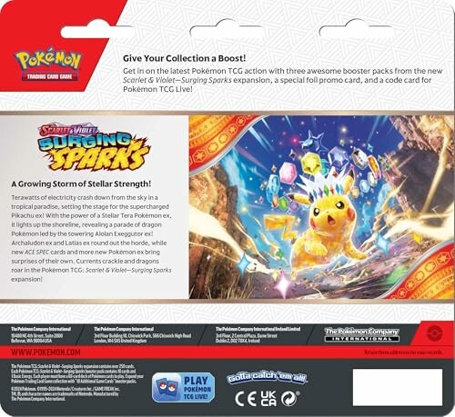 Pokémon TCG-verpakking met Surging Sparks-uitbreiding