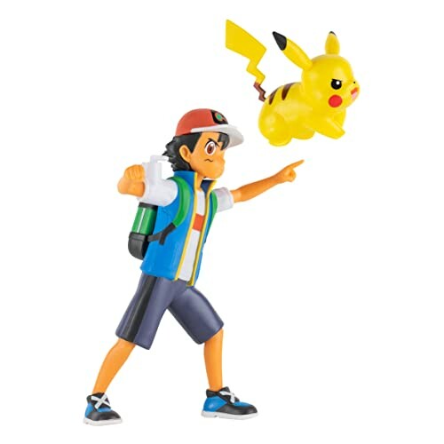 Speelfiguur van een Pokémon-trainer met Pikachu