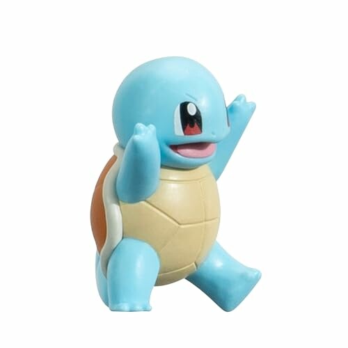 Squirtle speelgoedfiguur met blauwe huid en bruine schild